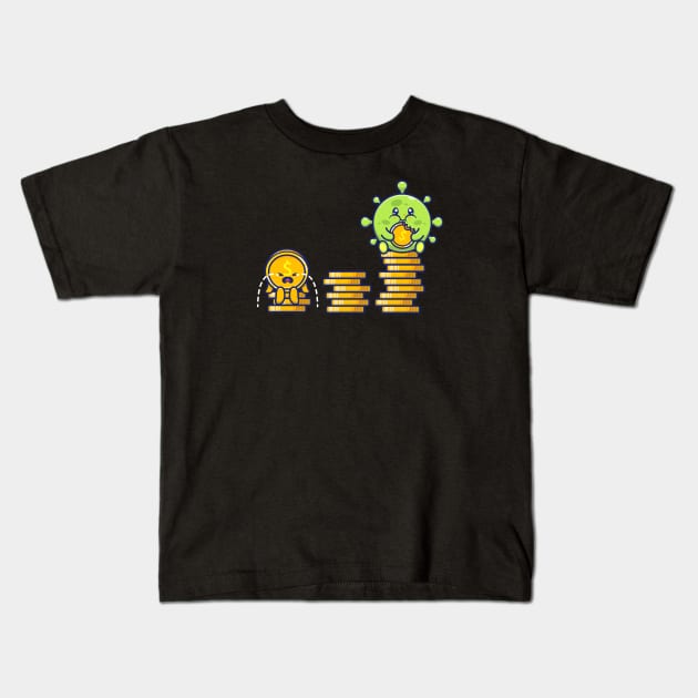 Cute virus with money 5 Kids T-Shirt by Catalyst Labs